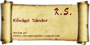 Kővágó Sándor névjegykártya